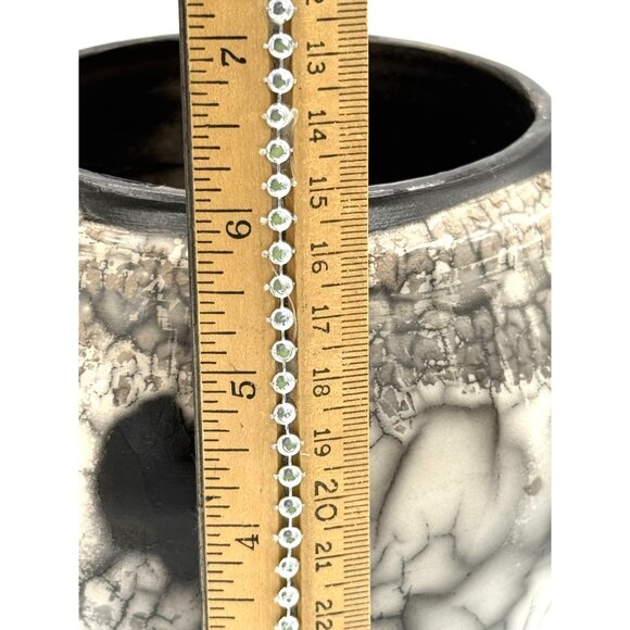 Hikari Raku Pottery Hand Made Horse Hair Design Bow/ Vase /Signed - Picture 2 of 7